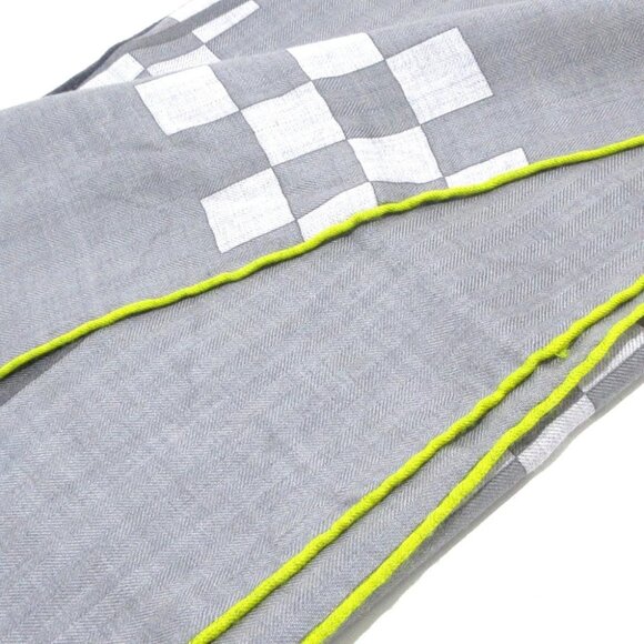 Auth HERMES Carre - Gray Light Blue Multi Cashmere Silk Scarf - Picture 4 of 5